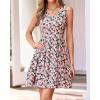imageBTFBM Womens Summer Dresses 2026 Spring Casual Sleeveless Floral Knit Flowy ALine Mini Dress Pockets Beach SundressFloral Black Pink