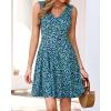 imageBTFBM Womens Summer Dresses 2026 Spring Casual Sleeveless Floral Knit Flowy ALine Mini Dress Pockets Beach SundressFloral Blue Green
