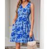 imageBTFBM Womens Summer Dresses 2026 Spring Casual Sleeveless Floral Knit Flowy ALine Mini Dress Pockets Beach SundressFloral Light Blue Blue