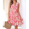 imageBTFBM Womens Summer Dresses 2026 Spring Casual Sleeveless Floral Knit Flowy ALine Mini Dress Pockets Beach SundressFloral Pink Beige