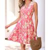 imageBTFBM Womens Summer Dresses 2026 Spring Casual Sleeveless Floral Knit Flowy ALine Mini Dress Pockets Beach SundressFloral Pink Beige