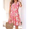 imageBTFBM Womens Summer Dresses 2026 Spring Casual Sleeveless Floral Knit Flowy ALine Mini Dress Pockets Beach SundressFloral Pink Beige