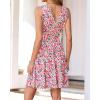 imageBTFBM Womens Summer Dresses 2026 Spring Casual Sleeveless Floral Knit Flowy ALine Mini Dress Pockets Beach SundressWhite Multi