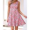 imageBTFBM Womens Summer Dresses 2026 Spring Casual Sleeveless Floral Knit Flowy ALine Mini Dress Pockets Beach SundressWhite Multi