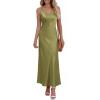 imageBTFBM Satin Dress Sleeveless Scoop Neck Summer Dresses for Women Elegant 2026 Loose Party Sundresses Fashion ClothingArmy Green