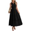 imageBTFBM Summer Dresses for Women 2026 Sleeveless Boho V Neck A Line Flowy Spring Casual Maxi Dress Beach Vacation PocketsBlack
