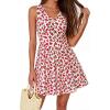 imageBTFBM Womens Summer Dresses 2026 Spring Casual Sleeveless Floral Knit Flowy ALine Mini Dress Pockets Beach SundressFloral Beige Red