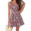 imageBTFBM Womens Summer Dresses 2026 Spring Casual Sleeveless Floral Knit Flowy ALine Mini Dress Pockets Beach SundressFloral Black Multi