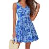 imageBTFBM Womens Summer Dresses 2026 Spring Casual Sleeveless Floral Knit Flowy ALine Mini Dress Pockets Beach SundressFloral Light Blue Blue
