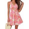 imageBTFBM Womens Summer Dresses 2026 Spring Casual Sleeveless Floral Knit Flowy ALine Mini Dress Pockets Beach SundressFloral Pink Beige