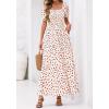 imageBTFBM Summer Maxi Dresses for Women Wedding Guest Spring Floral Boho Short Sleeve Smocked Beach Graduation Dress 2026Floral Apricot Rose Red