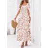 imageBTFBM Summer Maxi Dresses for Women Wedding Guest Spring Floral Boho Short Sleeve Smocked Beach Graduation Dress 2026Floral Apricot Rose Red