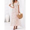 imageBTFBM Summer Maxi Dresses for Women Wedding Guest Spring Floral Boho Short Sleeve Smocked Beach Graduation Dress 2026Floral Apricot Rose Red