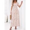 imageBTFBM Summer Maxi Dresses for Women Wedding Guest Spring Floral Boho Short Sleeve Smocked Beach Graduation Dress 2026Floral Apricot Rose Red