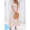 imageBTFBM Summer Maxi Dresses for Women Wedding Guest Spring Floral Boho Short Sleeve Smocked Beach Graduation Dress 2026Floral Apricot Rose Red
