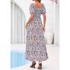 imageBTFBM Summer Maxi Dresses for Women Wedding Guest Spring Floral Boho Short Sleeve Smocked Beach Graduation Dress 2026Floral Beige Multi