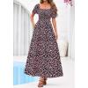 imageBTFBM Summer Maxi Dresses for Women Wedding Guest Spring Floral Boho Short Sleeve Smocked Beach Graduation Dress 2026Floral Black Pink