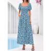 imageBTFBM Summer Maxi Dresses for Women Wedding Guest Spring Floral Boho Short Sleeve Smocked Beach Graduation Dress 2026Floral Blue Green