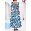 imageBTFBM Summer Maxi Dresses for Women Wedding Guest Spring Floral Boho Short Sleeve Smocked Beach Graduation Dress 2026Floral Blue Green