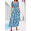 imageBTFBM Summer Maxi Dresses for Women Wedding Guest Spring Floral Boho Short Sleeve Smocked Beach Graduation Dress 2026Floral Blue Green