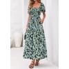 imageBTFBM Summer Maxi Dresses for Women Wedding Guest Spring Floral Boho Short Sleeve Smocked Beach Graduation Dress 2026Floral Blue Yellow