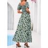 imageBTFBM Summer Maxi Dresses for Women Wedding Guest Spring Floral Boho Short Sleeve Smocked Beach Graduation Dress 2026Floral Blue Yellow