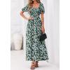 imageBTFBM Summer Maxi Dresses for Women Wedding Guest Spring Floral Boho Short Sleeve Smocked Beach Graduation Dress 2026Floral Blue Yellow