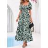 imageBTFBM Summer Maxi Dresses for Women Wedding Guest Spring Floral Boho Short Sleeve Smocked Beach Graduation Dress 2026Floral Blue Yellow