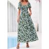 imageBTFBM Summer Maxi Dresses for Women Wedding Guest Spring Floral Boho Short Sleeve Smocked Beach Graduation Dress 2026Floral Blue Yellow