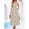 imageBTFBM Summer Maxi Dresses for Women Wedding Guest Spring Floral Boho Short Sleeve Smocked Beach Graduation Dress 2026Floral Light Green Multi