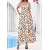 imageBTFBM Summer Maxi Dresses for Women Wedding Guest Spring Floral Boho Short Sleeve Smocked Beach Graduation Dress 2026Floral Light Green Multi