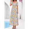 imageBTFBM Summer Maxi Dresses for Women Wedding Guest Spring Floral Boho Short Sleeve Smocked Beach Graduation Dress 2026Floral Light Green Multi