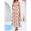 imageBTFBM Summer Maxi Dresses for Women Wedding Guest Spring Floral Boho Short Sleeve Smocked Beach Graduation Dress 2026Floral White Multi