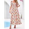imageBTFBM Summer Maxi Dresses for Women Wedding Guest Spring Floral Boho Short Sleeve Smocked Beach Graduation Dress 2026Floral White Multi