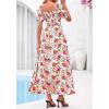 imageBTFBM Summer Maxi Dresses for Women Wedding Guest Spring Floral Boho Short Sleeve Smocked Beach Graduation Dress 2026Floral White Multi