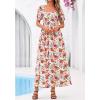 imageBTFBM Summer Maxi Dresses for Women Wedding Guest Spring Floral Boho Short Sleeve Smocked Beach Graduation Dress 2026Floral White Multi