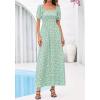 imageBTFBM Summer Maxi Dresses for Women Wedding Guest Spring Floral Boho Short Sleeve Smocked Beach Graduation Dress 2026Light Green Flower