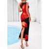 imageBTFBM Women Floral Cocktail Wedding Guest Dress Summer Spring 2026 Twist Strap Bodycon Mesh Beach Vacation Maxi DressesFloral Black Red