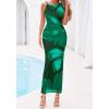 imageBTFBM Women Floral Cocktail Wedding Guest Dress Summer Spring 2026 Twist Strap Bodycon Mesh Beach Vacation Maxi DressesFloral Dark Green