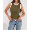 imageBTFBM High Neck Tank Top for Women Sleeveless Ribbed Y2k Clothes Basic Shirts Going Out Outfits Spring Summer Tops 2026Army Green