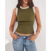 imageBTFBM High Neck Tank Top for Women Sleeveless Ribbed Y2k Clothes Basic Shirts Going Out Outfits Spring Summer Tops 2026Army Green