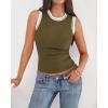 imageBTFBM High Neck Tank Top for Women Sleeveless Ribbed Y2k Clothes Basic Shirts Going Out Outfits Spring Summer Tops 2026Army Green