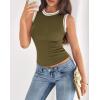 imageBTFBM High Neck Tank Top for Women Sleeveless Ribbed Y2k Clothes Basic Shirts Going Out Outfits Spring Summer Tops 2026Army Green