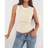imageBTFBM High Neck Tank Top for Women Sleeveless Ribbed Y2k Clothes Basic Shirts Going Out Outfits Spring Summer Tops 2026Beige