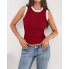 imageBTFBM High Neck Tank Top for Women Sleeveless Ribbed Y2k Clothes Basic Shirts Going Out Outfits Spring Summer Tops 2026Burgundy