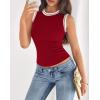 imageBTFBM High Neck Tank Top for Women Sleeveless Ribbed Y2k Clothes Basic Shirts Going Out Outfits Spring Summer Tops 2026Burgundy