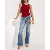 imageBTFBM High Neck Tank Top for Women Sleeveless Ribbed Y2k Clothes Basic Shirts Going Out Outfits Spring Summer Tops 2026Burgundy