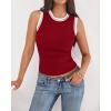 imageBTFBM High Neck Tank Top for Women Sleeveless Ribbed Y2k Clothes Basic Shirts Going Out Outfits Spring Summer Tops 2026Burgundy