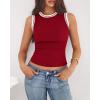 imageBTFBM High Neck Tank Top for Women Sleeveless Ribbed Y2k Clothes Basic Shirts Going Out Outfits Spring Summer Tops 2026Burgundy