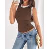 imageBTFBM High Neck Tank Top for Women Sleeveless Ribbed Y2k Clothes Basic Shirts Going Out Outfits Spring Summer Tops 2026Coffee